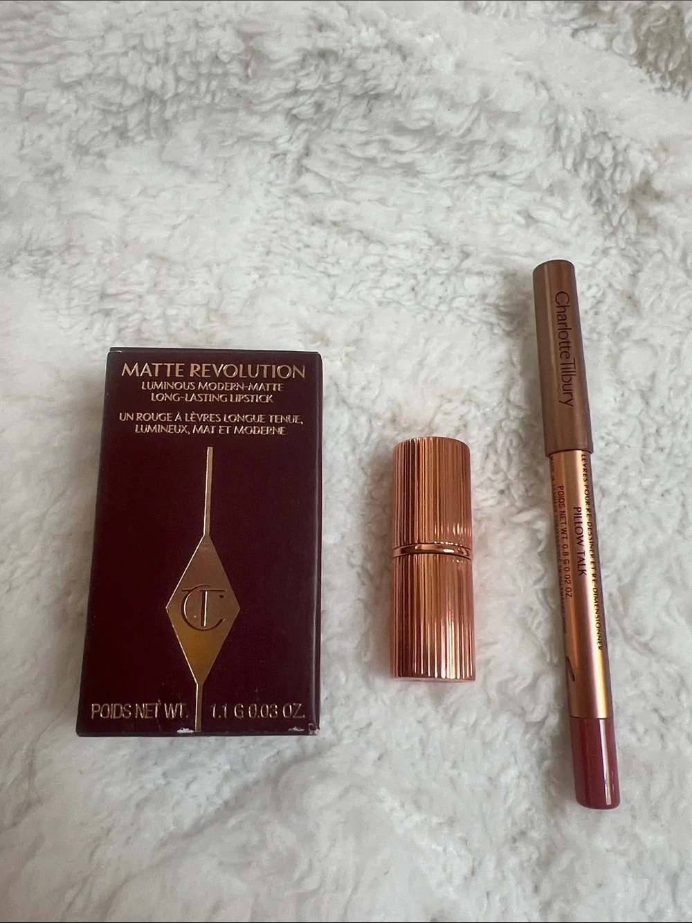 Charlotte Tilbury Pillow Talk mini lipstick and Lip Liner